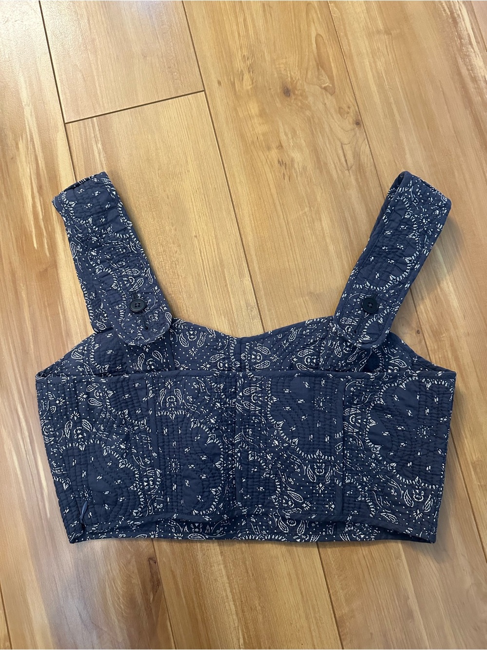 Madewell NWOT Quilted Sweetheart Crop Top, Size 6 - Picture 2 of 7